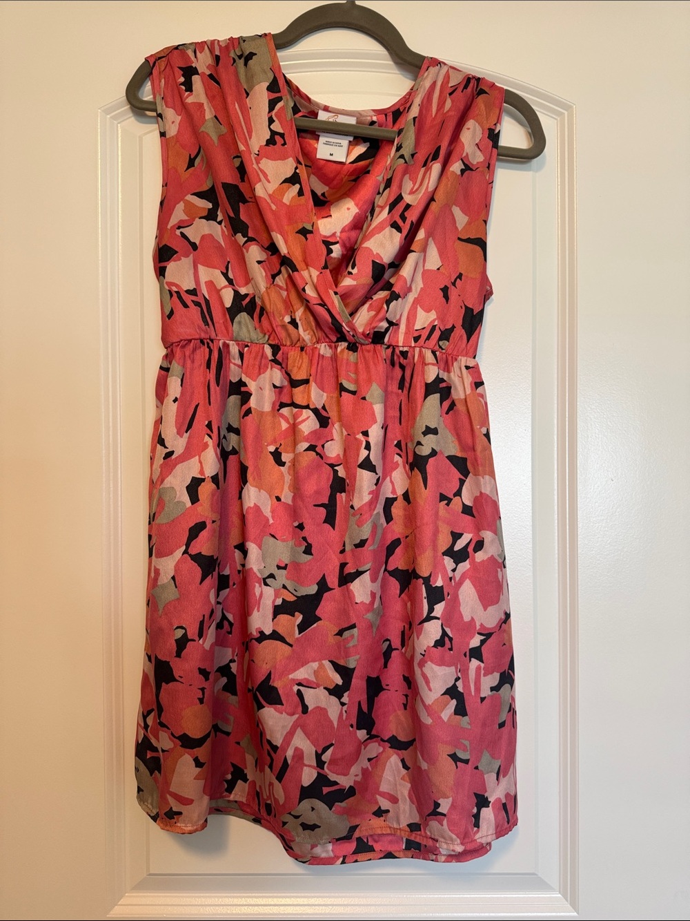 Motherhood Pink Black Cream Floral-Print Maternity Blouse